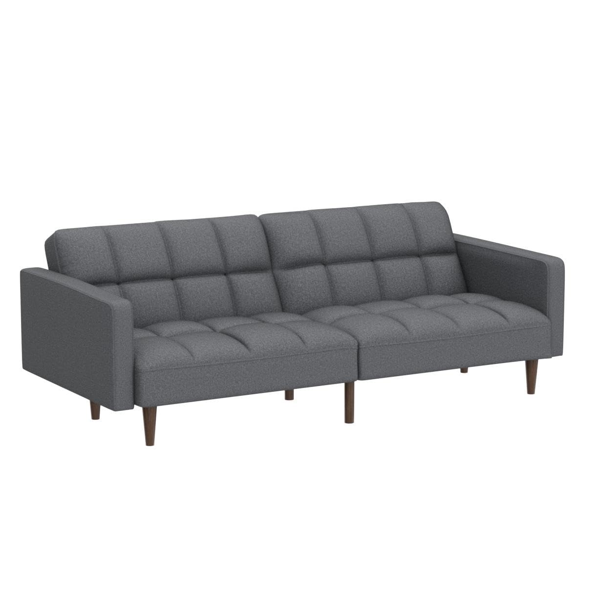 mopio Aaron Couch, Small Sofa, Futon, Sofa Bed, Sleeper Sofa, Loveseat, Mid Century Modern Futon Couch, Sofa Cama, Couches for Living Room, Bedroom (Dark Gray, Fabric) - WoodArtSupply