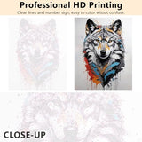 Frameless DIY Wolf Paint by Numbers for Adults Beginner Easy Painting by Number Natural Wild Animals for Adults Acrylic Paint Kit as Gift for Boys Girls Artwork Home Decor 16x20 Inch TUMOVO