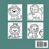 Cute Lion Coloring Book for Kids: Fun & Easy Animal Coloring Pages Majosta