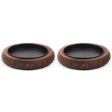 Hatway Wood Candle Holder Farmhouse Decor Wooden Pillar Candles Tray for Table Centerpiece Small Decorative Tray Riser Round Wooden Plate Pedestal Stand for Coffee Table for Christmas Decor Mu-2 Hatway