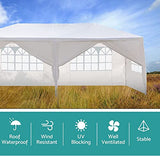 Outdoor Party Tent - Wedding & Birthday Event Tent with Removable Sidewalls & Transparent Windows (10'x20'/4 Sidewalls White) LBLWJD