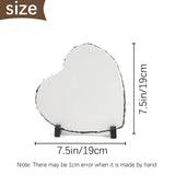 2 Pack Sublimation Slate Blanks 7.5x7.5 Inch Heart Custom Stone Slate Picture Frame Heat Transfer Rock Photo Plaque with Display Stand Decoration for Desktop Souvenir DIY Personalized Gift OKBA