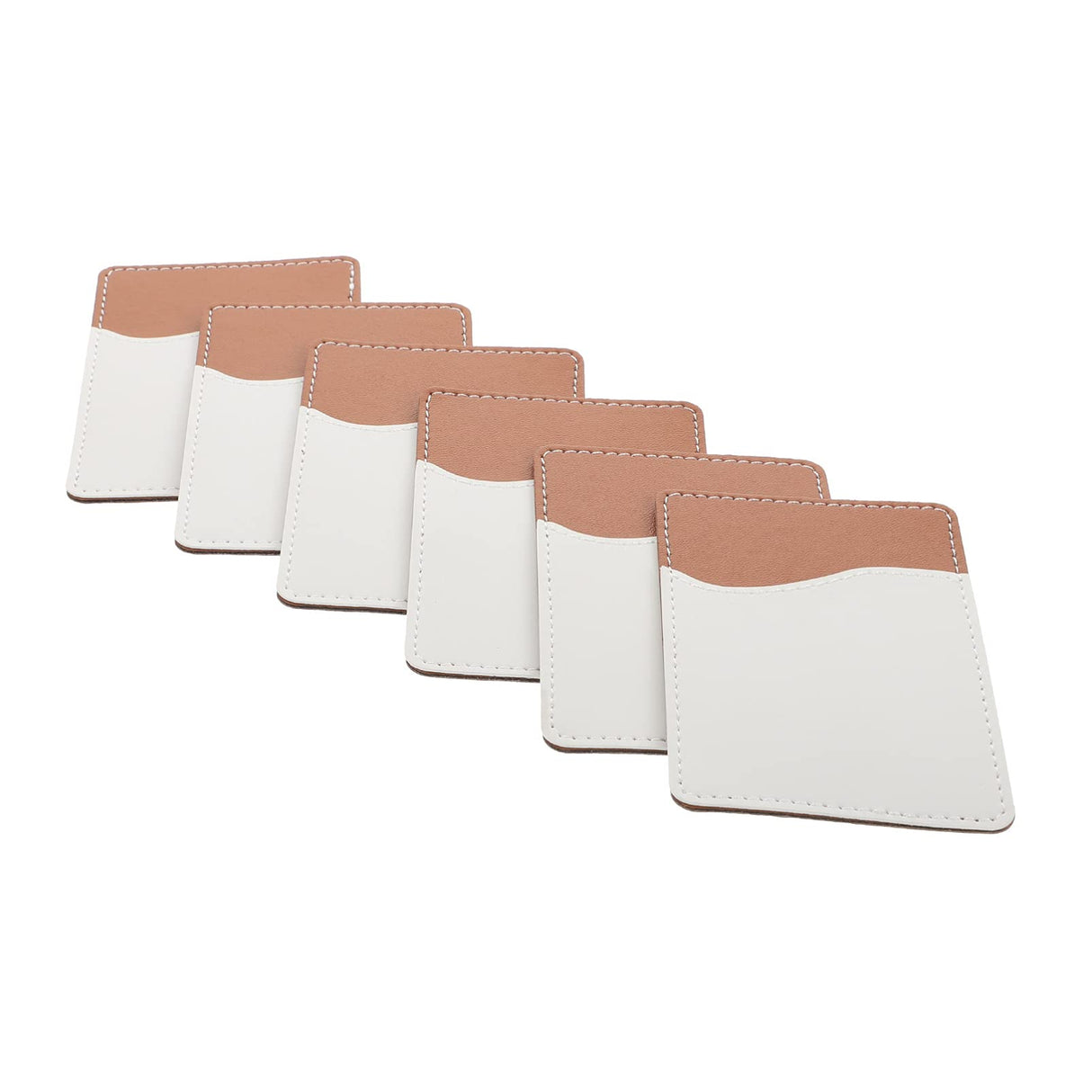 6 Sets of Sublimation Blank Phone Card Holder Leather Adhesive Back Pocket Phone Wallet ID Business Credit Card Phone Pouch EXCEART