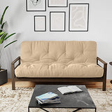 Royal Sleep Products by The Futon Factory 6 inch Memory Foam Futon Mattress - Solid Khaki Cover - Queen Size - CertiPUR Certified Foams - Made in USA - (Frame not Included) Royal Sleep Products