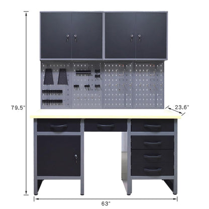 Metal Garage Storage Systems Cabinets with Workbench