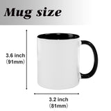MR.R 11oz Sublimation Blank Coffee Mugs,Cup Blank White Mug Cup with Black Color Mug Inner and Handle,Set of 2 MR.R