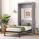 Harper & Bright Designs Twin Size Murphy Bed Frame, Modern Wall Bed Can Be Folded into a Cabinet, Twin Murphy Bed Frame for Bedroom, Living Room or Home Office (Twin, Gray) Harper & Bright Designs