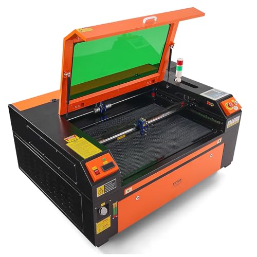 VEVOR 100W CO2 Laser Engraver, 24 x 35 in, 19.7 IPS Laser Cutter Machine with 2-Way Pass Air Assist, Compatible with LightBurn, CorelDRAW, AutoCAD, Windows, Mac OS, Linux, for Wood Acrylic Fabric More VEVOR