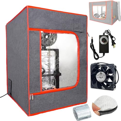 Upgraded Dual-Placement 3D Printer Enclosure Small Grow Tent with Smart Control Ventilation Fan Exhaust kit Compatible with BambuLab A1,A1 Mini, Ender 3 V3 SE/KE Protective Cover Tent DORUNDEA
