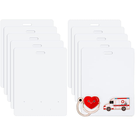 10 Pieces Badge Buddy Pin Holder for Nursing Pins Blank Badge Buddy Tags White Pin Holder Display for Nurse Doctor Student Staff ID Card Medical Pins Display (Horizontal) Tinlade