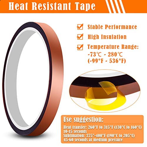 selizo Heat Tape High Temp Tape and Teflon Sheet for Vinyl Heat Press, Sublimation Heat Resistant selizo