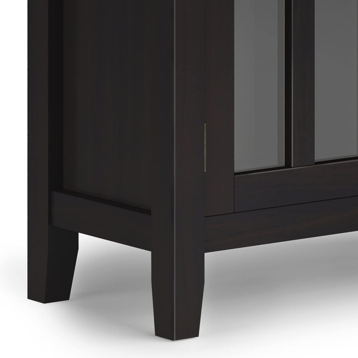 SIMPLIHOME Artisan SOLID WOOD 30 Inch Wide Contemporary Low Storage Cabinet in Hickory Brown, For the Living Room, Entryway and Family Room SIMPLIHOME