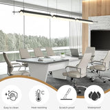 Huariifowm 118" Conference Table for 8, Modern Grey & White Meeting Table with 2.1" Thick Top and Cable Management Box, 10 Ft Office Conference Room Table for Boardroom, Training Room Huariifowm