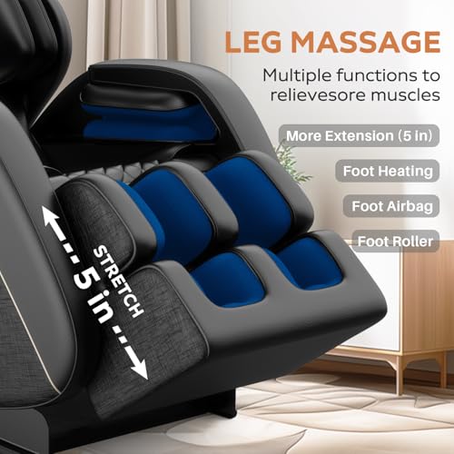 2026 Massage Chair Full Body, Zero Gravity Massage Chair with Auto Modes, Airbag Massage, 6 Fix Point Rollers, Foot Massage, Heating, Touch Screen Controller, Home Relaxation Recliner with Massage Msutree