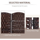 HOMCOM Room Divider, 3 Panel Folding Privacy Screen, 6FT Tall Portable Wicker Weave Partition Wall Divider for Bedroom, Home Office, Brown HOMCOM
