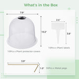 Homaisson 10PCS Plant Protector Covers, Plastic Garden Cloches, Reusable Mini Greenhouse for Plants, Bell Cloche Plant Protectors with Built-in Rotating Vents for Tender and New Seedlings Homaisson
