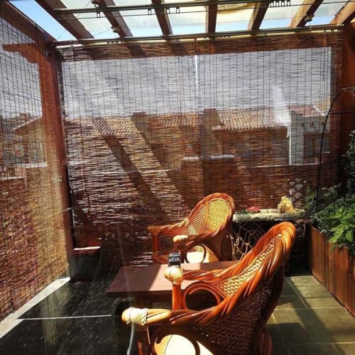 Bamboo Roll-Up Shades for Outdoor Privacy – Cordless Blackout Blinds 24" to 77" Wide WoodArtSupply