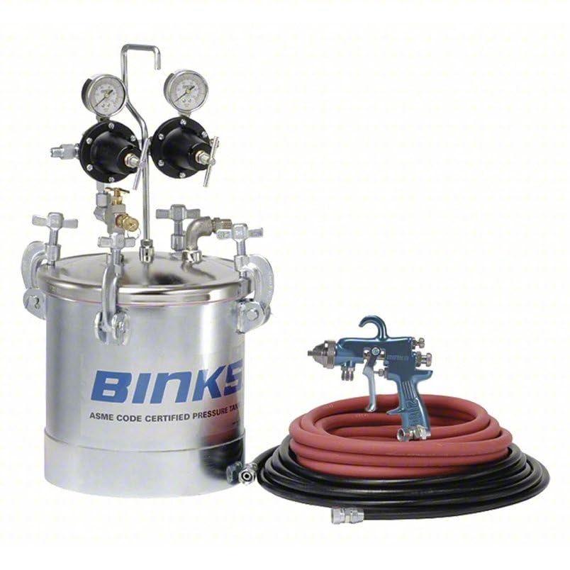 Binks 98C-357 2.8 Gallon Pressure Tank Pot w/ 2100 Conventional Spray Gun Binks