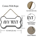 Ymaotrade Custom Bone Shape Sign,Dog Cat Pawprints Personalized Sign for Puppies Home Decor - Custom Name Wooden Plank Rustic Wall Decor Sign 8.3x4.8" Ymaotrade