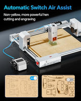 Carverall X1/JL9 20W Laser Engraver and Cutter with Air Assist, Laser Engraving Machine for Wood Metal Acrylic Glass Stone, Powerful DIY CNC Laser Cutter 11.8" x 11.8" 20000mW Class1 Carverall