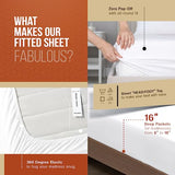 TEXAS LINEN CO. Luxury Egyptian Cotton King Size Sheet Set - 600 Thread Count 4 PC Deep Pocket Fitted and Flat Sheets, Soft, Cooling Extra Long Staple Hotel-Quality Bedding with Sateen Weave - White TEXAS LINEN CO.