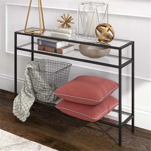 Siviline 42'' Wide Rectangular Console Table in Blackened Bronze Henn&Hart