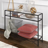 Siviline 42'' Wide Rectangular Console Table in Blackened Bronze Henn&Hart