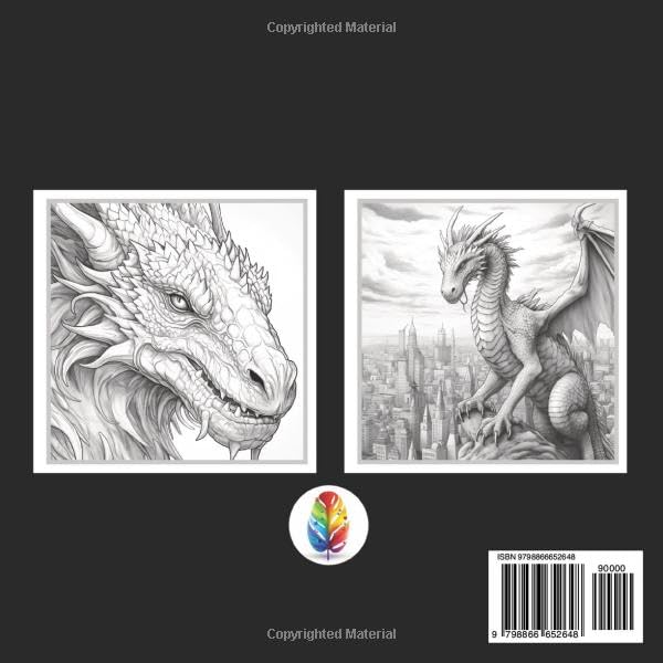 Dragons: Dragon Adult Coloring Book with 50 Beautiful Fantasy Dragon Scenes WoodArtSupply