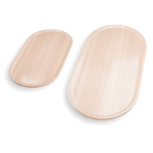 SMÖRLING Wooden Serving Tray, Set of 2 Beech Wood Serving Tray-Decorative Serving Trays Platter for Breakfast, Lunch, Dinner, Appetizers, Patio, Ottoman, Coffee Table, BBQ, Party –Great for Lap &Couch