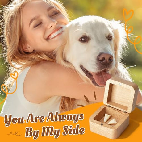 BluBrk Pet Fur Keepsake Box, Wooden Memorial Box for Dog & Cat Hair, Whiskers, Teeth & Tags, Sympathy Gift for Pet Loss BluBrk