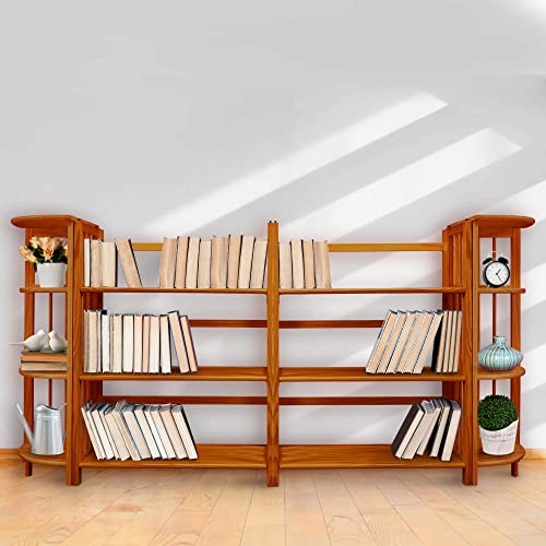 Casual Home 3-Shelf Folding Stackable Bookcase (27.5" Wide)-Walnut - WoodArtSupply