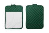 Green Sublimation Blanks 9"x7" Polyester/Cotton Pot Holders with Sublimation Pocket DIY Set of 12 Tromic