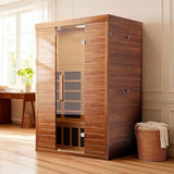 PABIMIA 2-Person Infrared Sauna, Smart App Control, WiFi & Bluetooth, Low EMF 1500W/120V LCD Heater, Indoor Home Sauna with Flame-Retardant Materials PABIMIA