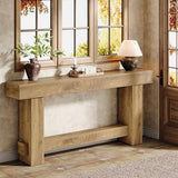 Tribesigns 70.9" Entryway Console Table, Extra Long Wooden Farmhouse Sofa Table Behind Couch, Modern Rustic Foyer Stand with Thick Legs for Hallway, Living Room, Wood Grain Finish Tribesigns