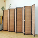 Pawlabay 8 Panel Bamboo Room Divider Screen,5.6 FT Tall Bamboo Divider Folding Panel Screen,Freestanding Panel Divider for Room Seperation,Brown PawlaBay