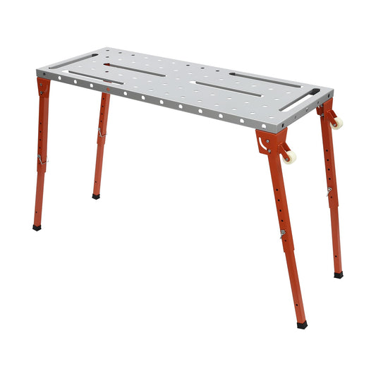 Welding Table 46 * 18in, 1000lbs Load Capacity Steel Welding Workbench Table on Wheels, Precise Localization Folding Work Bench for Welding, Sawing, Drilling - WoodArtSupply