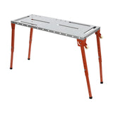 Welding Workbench Table,1000 lbs Heavy Duty Steel Industrial Workbench Table w/ 4 Adjustable and Foldable Legs+2 Caster,46 x 18 inch Folding Steel Welding Workbench for Elding,Sawing,Drilling xsdzgdzy