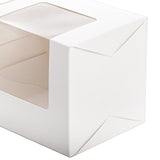 AVLA 50 Pack Gift Boxes for Sublimation Mugs, 4.3x4.3x5'' Small White Packaging Box, 12OZ 15OZ Transparent Cups Wrapping Box with Clear View Window, Cupcake Box Christmas Ornament Box for Wedding AVLA