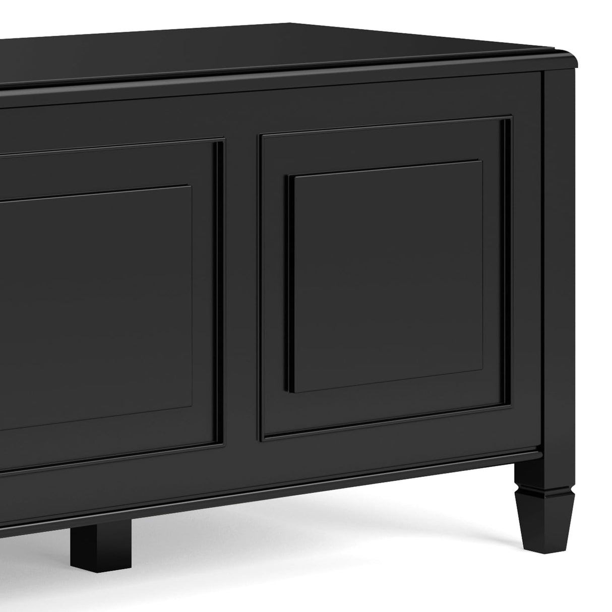 SIMPLIHOME Connaught Solid Wood 51 Inch Wide Traditional Storage Bench Trunk in Black, for The Living Room, Entryway and Family Room SIMPLIHOME