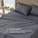 FreshCulture Twin Bed Sheets - Ultra Soft Sheets for Twin Bed - Brushed Microfiber - Deep Pockets - Easy Care - Cooling & Breathable Sheets - Hotel Quality 3 Piece Sheet Set (Dark Grey) FreshCulture