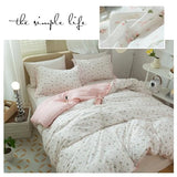 Girl Floral Duvet Cover Twin Pink White Flower Print Bedding Sets Garden Style Flower Comforter Cover Cotton Aesthetic Bedding Cover Chic Floral Bedroom Collection 1 Duvet Cover with 2 Pillowcases LifeTB