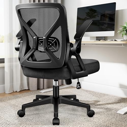 FelixKing Office Chair - Ergonomic Desk Chair Breathable Mesh Task with Wheels and Lumbar Support Home Desk Office Chairs with Flip up Armrest Rolling Swivel for Home Computer Black Pack of 6 FelixKing