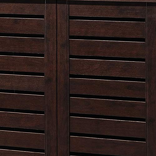 Baxton Studio Adalwin 3-Door Shoe Storage Cabinet, Dark Brown (118-6517-HiT) Baxton Studio