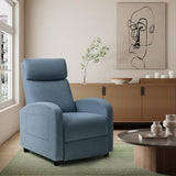 JUMMICO Recliner Chair Adjustable Home Theater Single Recliner Sofa Furniture with Thick Seat Cushion and Backrest Modern Living Room Recliners (Fabric, Light Blue)