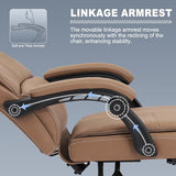 Misolant Big and Tall Office Chair with Footrest, High Back Desk Chair with Linkage Armrest, 90-155° Recline Executive Computer Chairs with Adjustable Height for Home Misolant