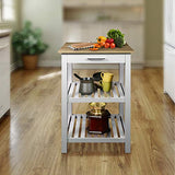 Casual Home Sunrise (Small) with Solid Harvest Hardwood Top Kitchen Island, 22.75"W, Natural&White American Trails