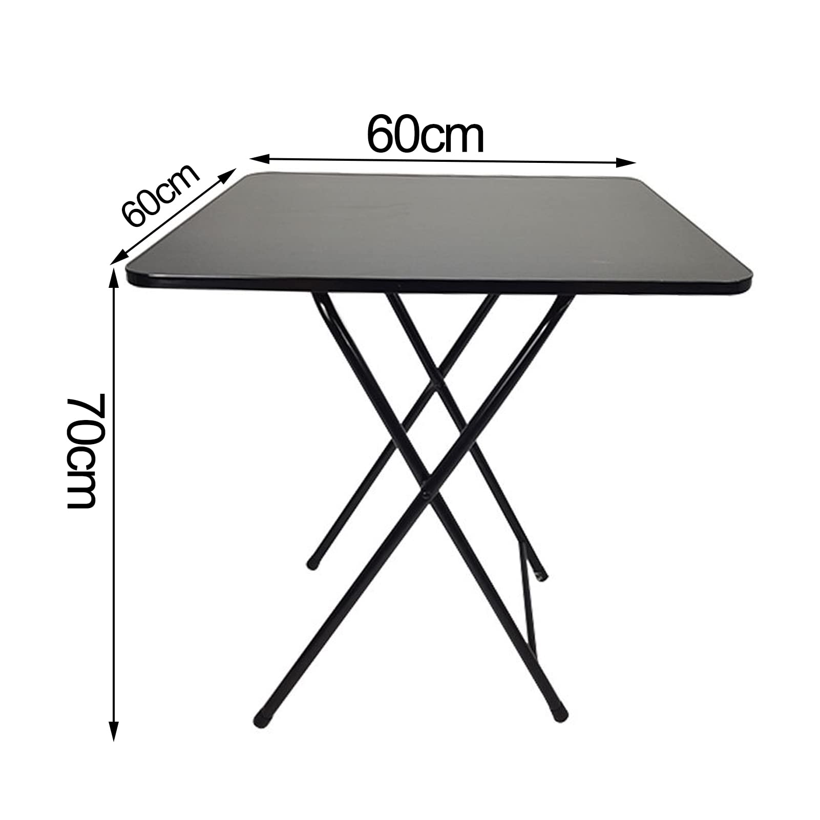 yoakaiax Foldable Dinner Table Folding Event Table for Indoor/Outdoor Events, Portable Banquet Table Square Solid MDF 4 Persons Home office Study Computer Desk Home Improvement (Black) - WoodArtSupply