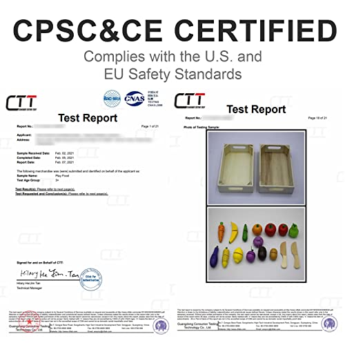 Wooden Play Food for Kids Kitchen Cutting Fruits Toys for Toddlers Pretend Vegetables Gift for Boys Girls Educational Toys Airlab