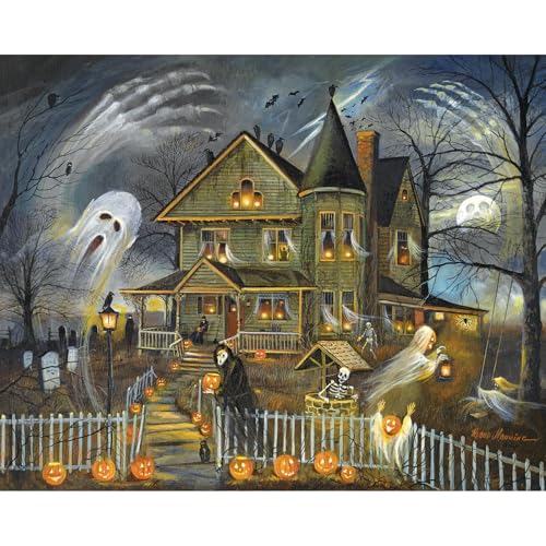 Bits and Pieces Set of 4 Jigsaw Puzzles 500 Pieces - Haunted Halloween Set Bits and Pieces