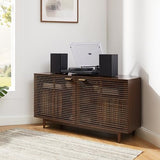 Crosley Furniture Cameron Corner Record Player Cabinet Turntable Stand, Storage for up to 230 Vinyl Records, Brown Crosley Furniture